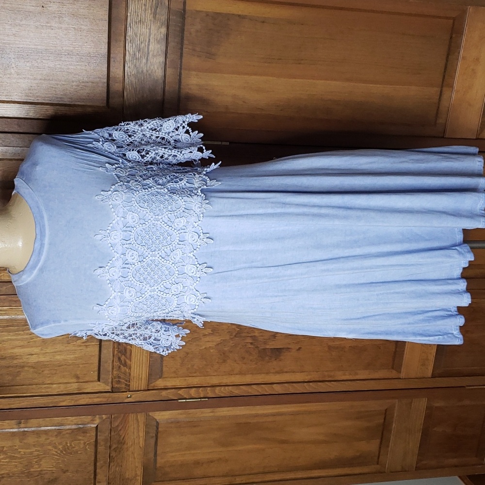 Andree by Unit Crochet Lace A-Line T-Shirt Dress Sz M